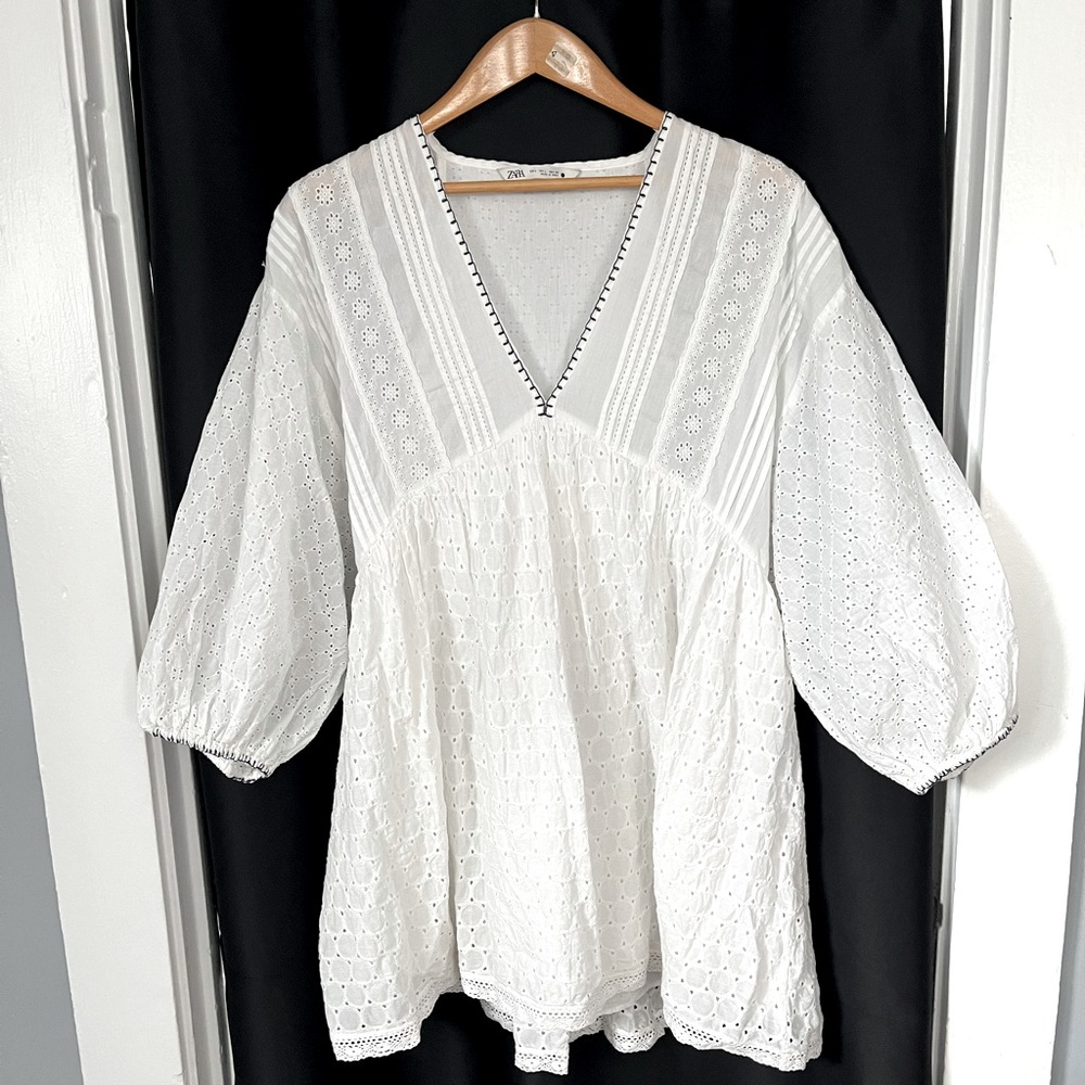 Zara France lace babydoll minidress - Large